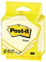 Post-it notes, 450 feuilles, ft 76 x 76 mm, jaune, sous blister