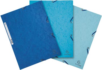 [55572E] Exacompta chemisa à rabats en carton, ft a4, 3 rabats, set de 3 pièces en 3 teintes de bleu (océan)