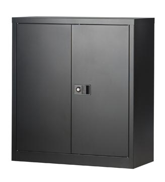 [55E402Z] Bisley armoire à portes battantes, ft 100 x 91,4 x 40 cm (h x l x p), 1 tablette, noir