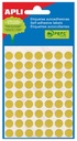 Apli étiquettes rondes en pochette diamètre 10 mm, jaune, 315 pièces, 63 par feuille (2051)