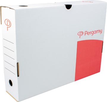 [5811735] Pergamy boîte à archives, 8 x 25 x 33 cm (l x h x p), blanc, montage manuel