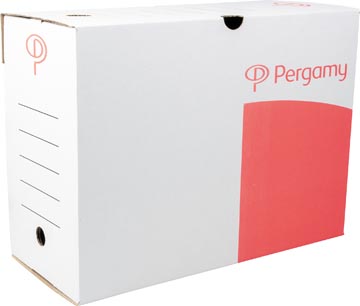 [581181B] Pergamy boîte à archives, 15 x 25 x 33 cm (l x h x p), blanc, montage manuel