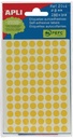 Apli étiquettes rondes en pochette diamètre 8 mm, jaune, 288 pièces, 96 par feuille (2044)
