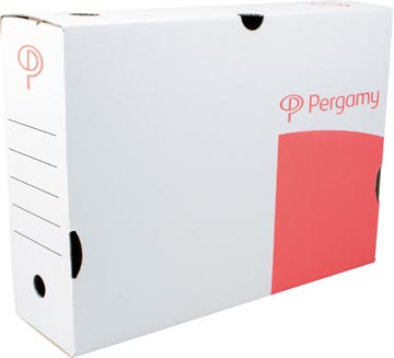 [5812035] Pergamy boîte à archives, 10 x 25 x 33 cm (l x h x p), blanc, montage manuel