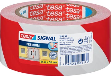 [5813100] Tesa ruban de signalisation premium ft 50 mm x 66 m, rouge/blanc