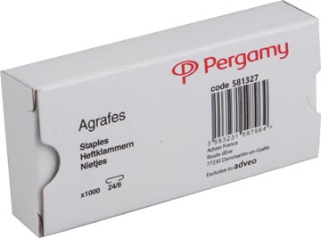 [581327] Pergamy agrafes 24/6, galvanisées, boîte de 1.000 agrafes