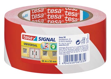 [5813400] Tesa ruban de signalisation, ft 50 mm x 66 m, rouge/blanc