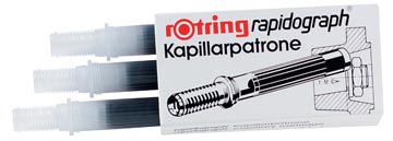 [590517] Rotring cartouche capillaire rapidograph, encre non-pénétrante