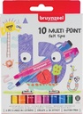 Bruynzeel kids feutres multi point, étui de 10 pièces en couleurs assorties