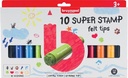 Bruynzeel kids feutres super stamp, étui de 10 pièces en couleurs assorties