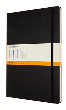 [602817] Moleskine carnet de notes, ft a4, ligné, couverture solide, 192 pages, noir