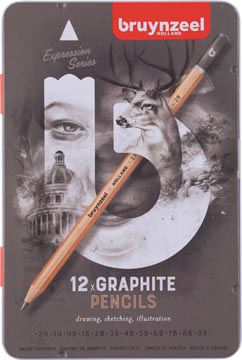 [6031112] Bruynzeel crayon graphite expression, boîte de 12 pièces