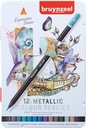 Bruynzeel expression, boîte métallique avec 12 crayons de couleur métallique