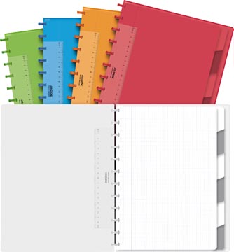 [604801] Adoc colorlines cahier, ft a4, 144 pages,commercieel quadrillé, couleurs assorties
