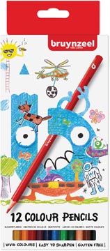 [6112002] Bruynzeel kids crayons de couleur, set de 12 stuks en couleurs assorties