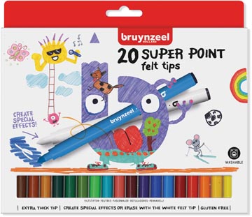 [6124020] Bruynzeel kids feutres super point, set de 20 stuks en couleurs assorties