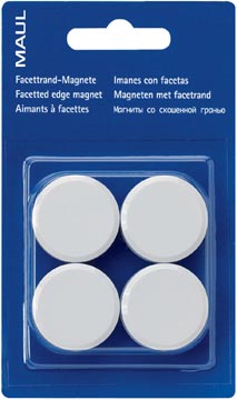 [6165202] Maul aimant solid, ø20mm, 0,3kg, blister 8 pces, blanc