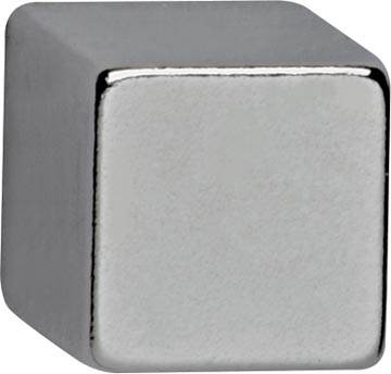 [6169296] Maul aimant néodyme, forme cube, 1x1x1cm, 3,8kg, blist 4pc, argent, pour le verre et le tableau blanc