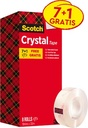 Scotch ruban adhésif crystal tape, ft 19 mm x 33 m, 1 x value pack avec 8 rouleaux dont 1 gratuit