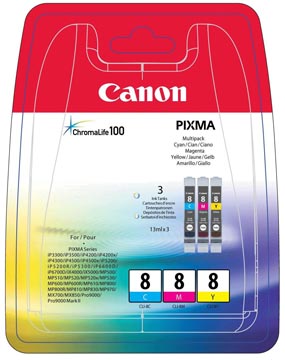 [621B029] Canon cartouche d'encre cli-8, 420 pages, oem 0621b029, 3 couleurs