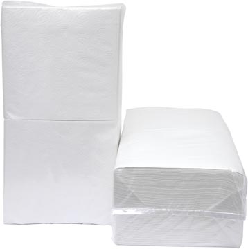[6500A] Serviettes, ft 33 x 33 cm, 1 plis, blanc, paquet de 9 x 500 pièces