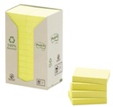 Post-it recycled notes, 100 feuilles, ft 38 x 51 mm, jaune, paquet de 24 blocs