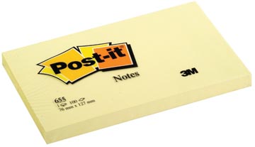 [655M] Post-it notes, 100 feuilles, ft 76 x 127 mm, jaune