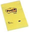Post-it notes, ft 102 x 152 mm, jaune, quadrillé, bloc de 100 feuilles