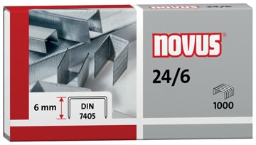 [663273] Novus agrages 24/6 din, boîte de 1000 agrafes