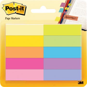[67010AB] Post-it notes markers, marque pages, 50 feuilles, paquet de 10 blocs, couleurs assorties