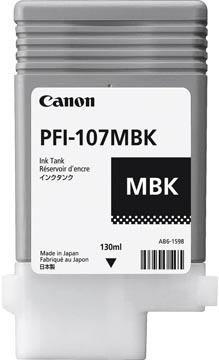 [6704B01] Canon cartouche d'encre pfi-107, 130 ml, oem 6704b001, noir mat