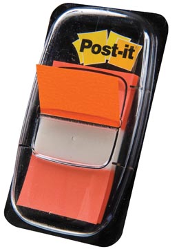 [680-4] Post-it index standard, ft 25,4 x 43,2 mm, dévidoir avec 50 cavaliers, orange