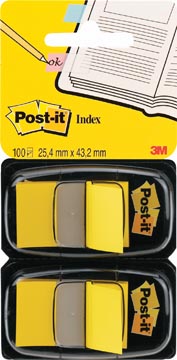 [6802YEL] Post-it index standard, ft 25,4 x 43,2 mm, dévidoir avec 2 x 50 cavaliers, jaune