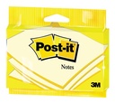 Post-it notes, 100 feuilles, ft 76 x 127 mm, jaune, sous blister