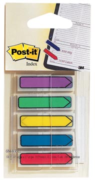 [684ARR1] Post-it index flèches, blister de 5 couleurs, 24 feuilles par couleur