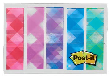 [684GIN5] Post-it index,plaid motive collection,ft 11,9 mm x 43,2mm, 5 x 20 pièces