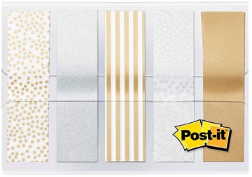 [684MET] Post-it index, metallic collection, ft 11,9 mm x 43,2mm, 5 x 20 pièces