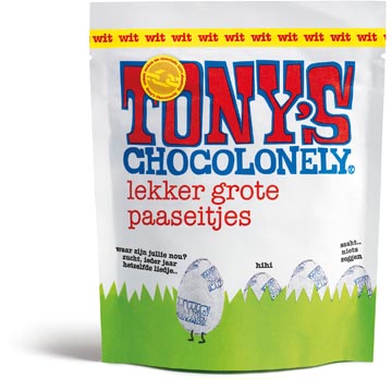 [6TC009] Tony's chocolonely sachet avec oeufs en chocolat, blanc, 175 g