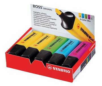 [70-10] Stabilo boss original surligneur, boîte de 10 pièces en couleurs assorties