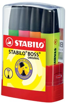 [7004-41] Stabilo boss original surligneur, desk set parade de 4 pièces en couleurs assorties