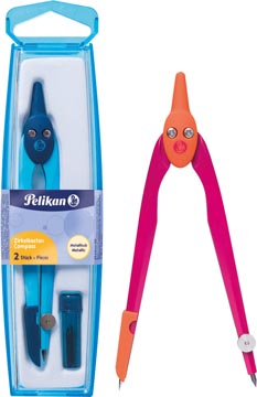 [700467] Pelikan compas avec mines réserves, en boîte, en couleurs assorties