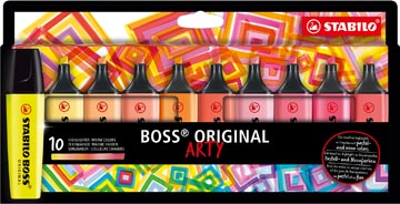 [70/10-1-20] Stabilo boss original surligneur arty, étui en carton de 10 pièces en couleurs assorties