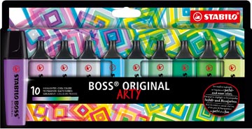 [70/10-2-20] Stabilo boss original surligneur arty, étui en carton de 10 pièces en couleurs assorties