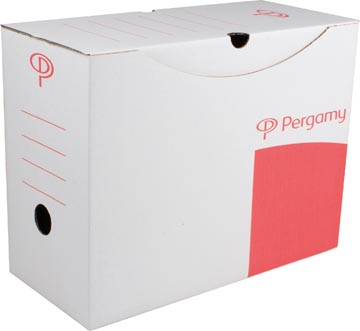 [705494] Pergamy boîte à archives, 15 x 25 x 33 (l x h x p), blanc, montage automatique
