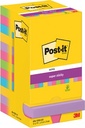Post-it super sticky notes, 90 feuilles, ft 76 x 76 mm, assorti, paquet de 12 blocs