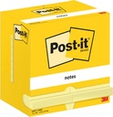 Post-it notes, 100 feuilles, ft 76 x 127 mm, jaune, ligné, paquet de 12 blocs