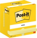 Post-it notes, 100 feuilles, ft 76 x 127 mm, jaune, paquet de 12 blocs