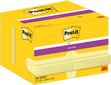 [7129169] Post-it super sticky notes, 90 feuilles, ft 51 x 76 mm, jaune, paquet de 12 blocs
