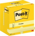 Post-it z-notes , 100 feuilles, ft 76 x 127 mm, jaune, paquet de 12 blocs