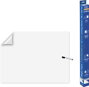 [7159154] Legamaster magic-chart film tableau blanc, ft 90 x 120 cm, blanc, uni, rouleau de 15 feuilles